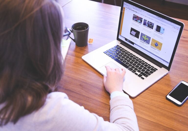 Woman on a laptop