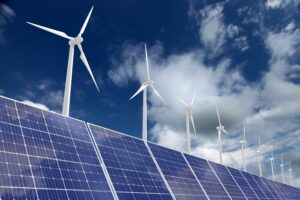 solar panels and wind turbines